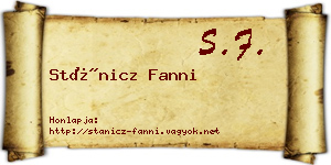 Stánicz Fanni névjegykártya