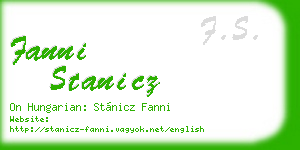 fanni stanicz business card