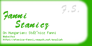 fanni stanicz business card